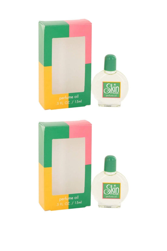 Skin Musk perfume oil bottle closeup reveals a soft musk aroma for daily wear.