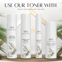 Skin Nation Chamomile-infused toner with chamomile flowers signals gentle care
