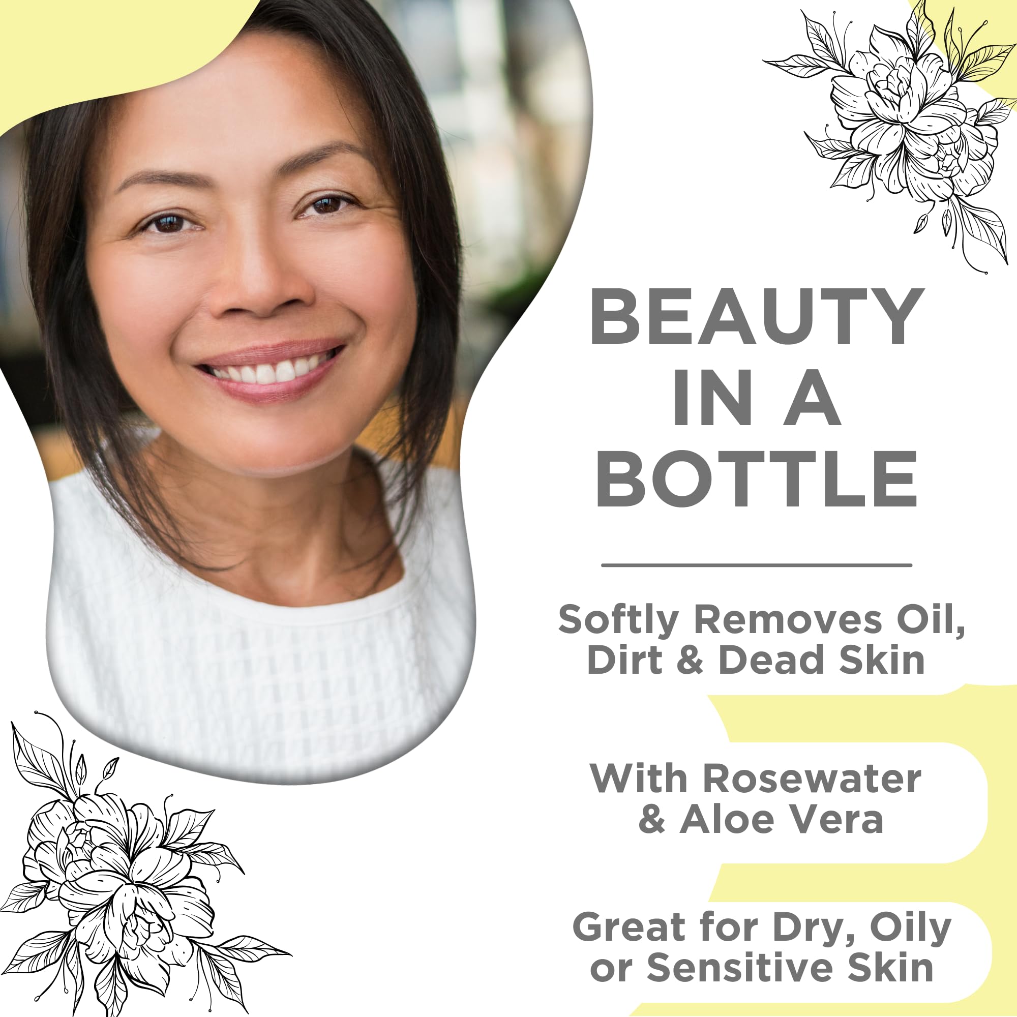 Skin Nation Rosewater Toner with rose petals suggesting gentle daily hydration routine