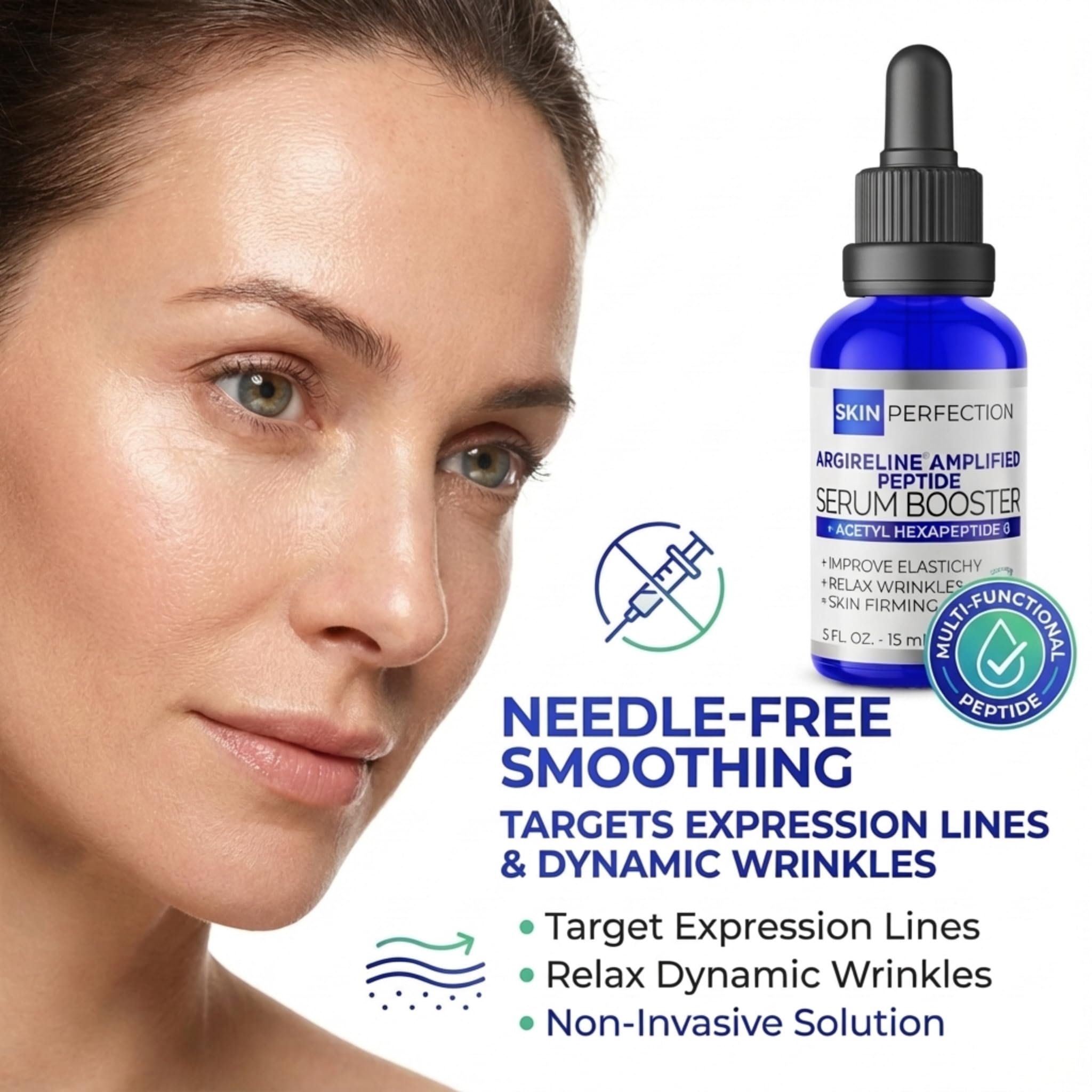 Skin Perfection Argireline Amplified creamy texture swirl showing smooth blending.
