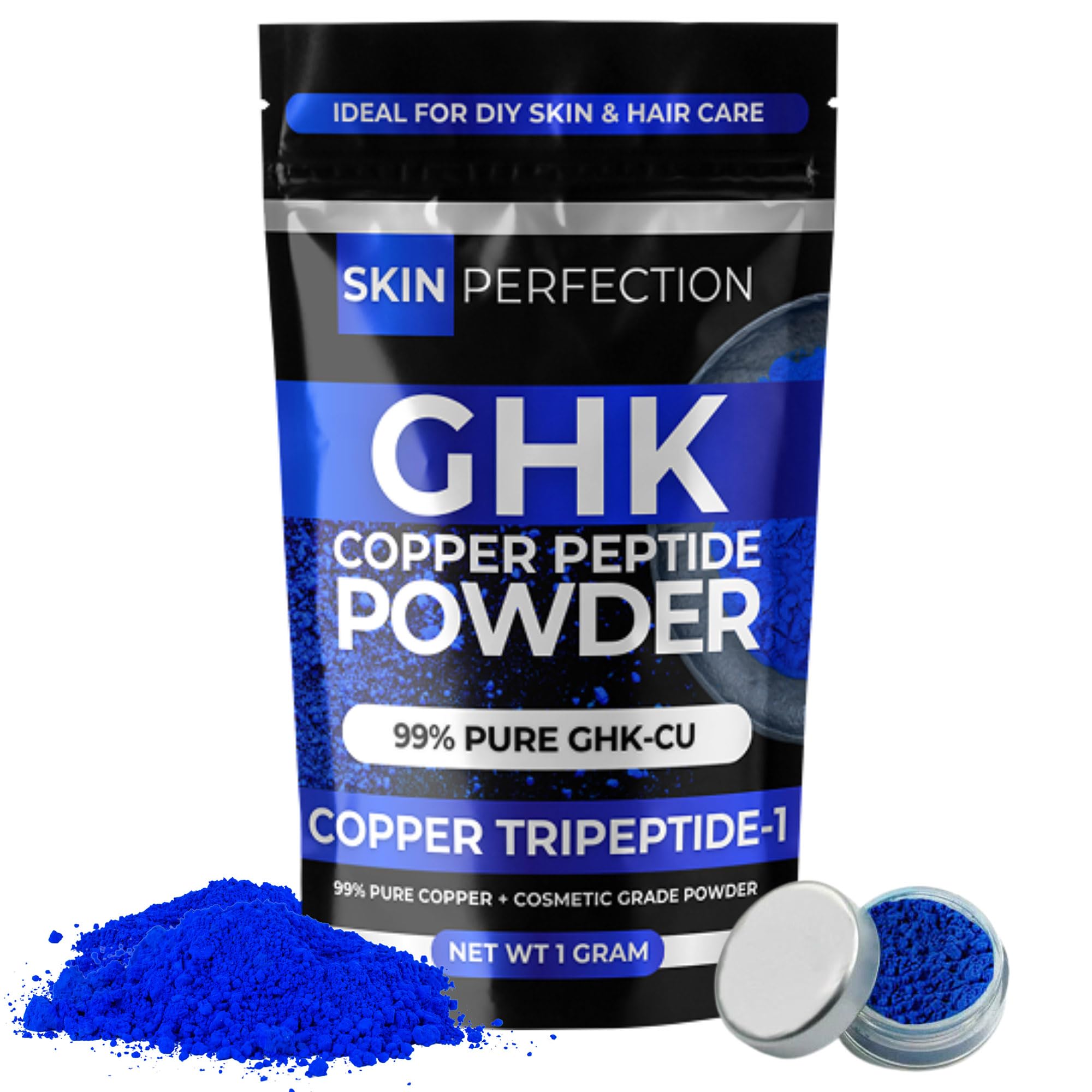 Skin Perfection GHK-Cu powder label with ingredients overview
