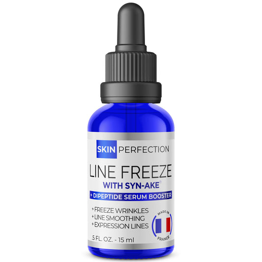 Skin Perfection Syn-Ake serum bottle showing wrinkle-smoothing potential.