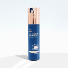 SRILabs Daily Sunscreen bottle with universal tint for all skin tones.