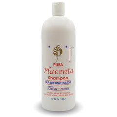 Skin Revolution Cabellina Pura Placenta Shampoo bottle front, highlighting reconstruction for damaged hair