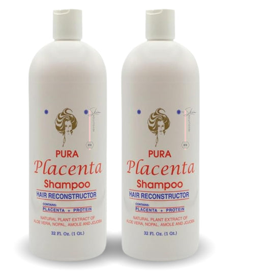 Skin Revolution Cabellina Pura Shampoo bottle pouring for nourishing, strengthened strands