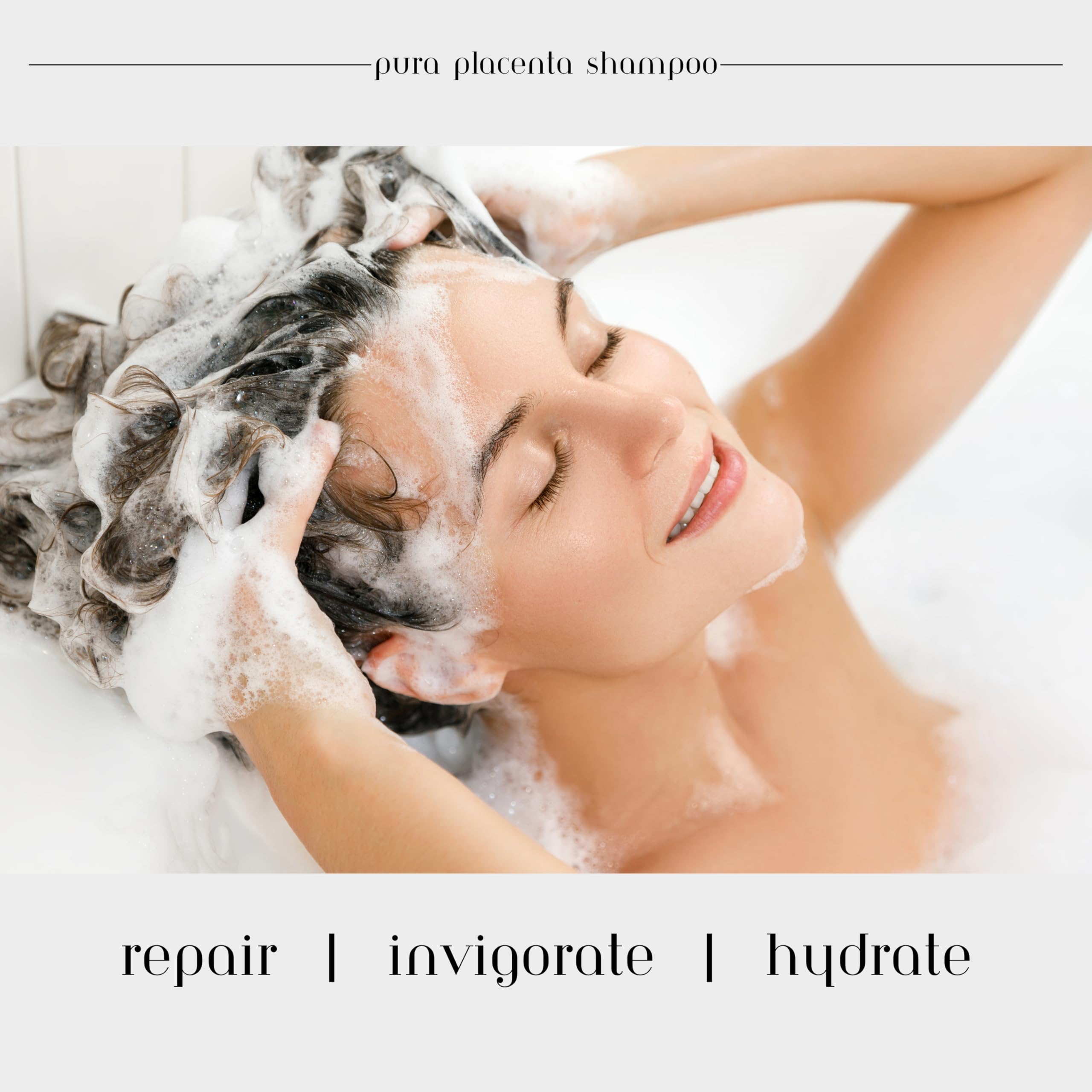 Application scene with Skin Revolution Cabellina Pura Shampoo for smoother hair
