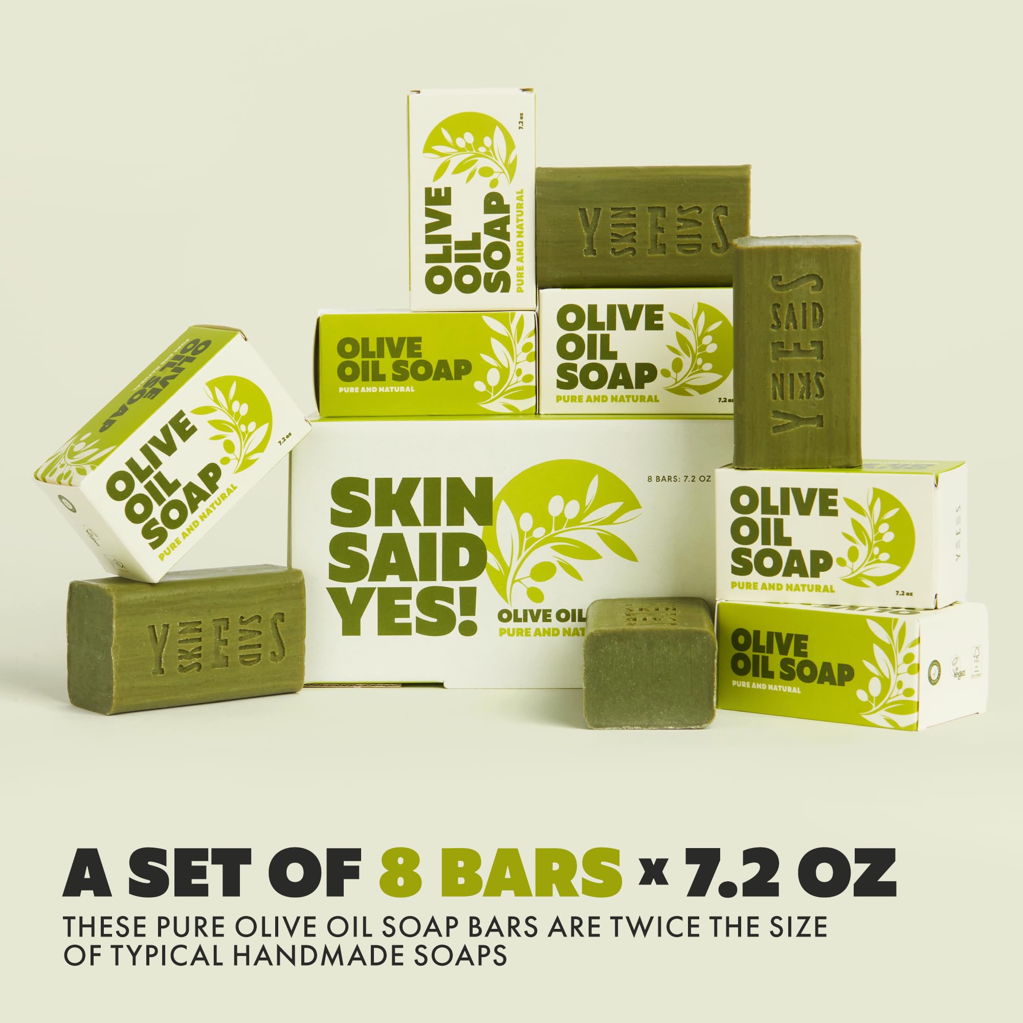 Soap bars displayed on bathroom shelf, natural and unscented.