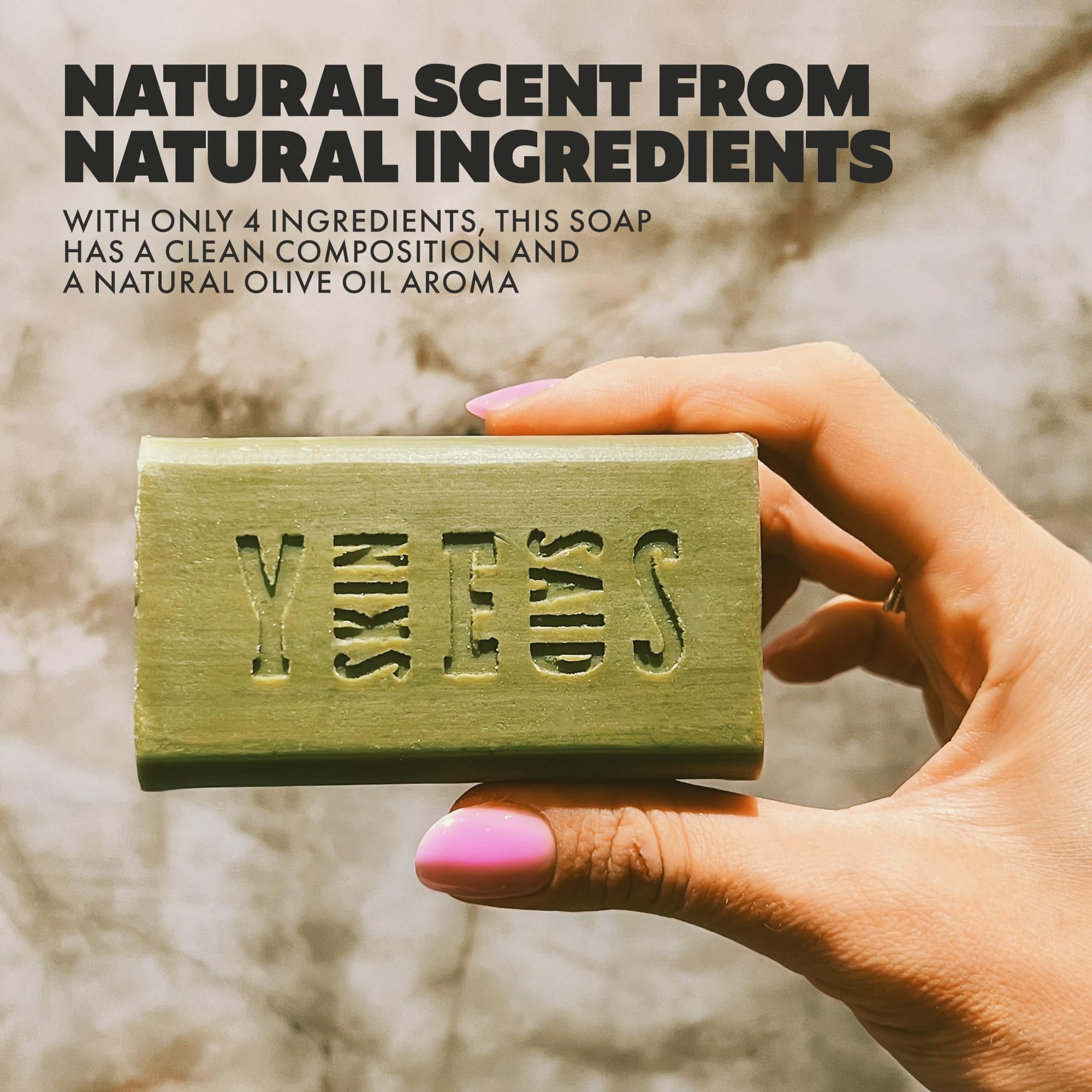 Skin Said Yes olive oil soap bar lather softly for gentle cleanse.