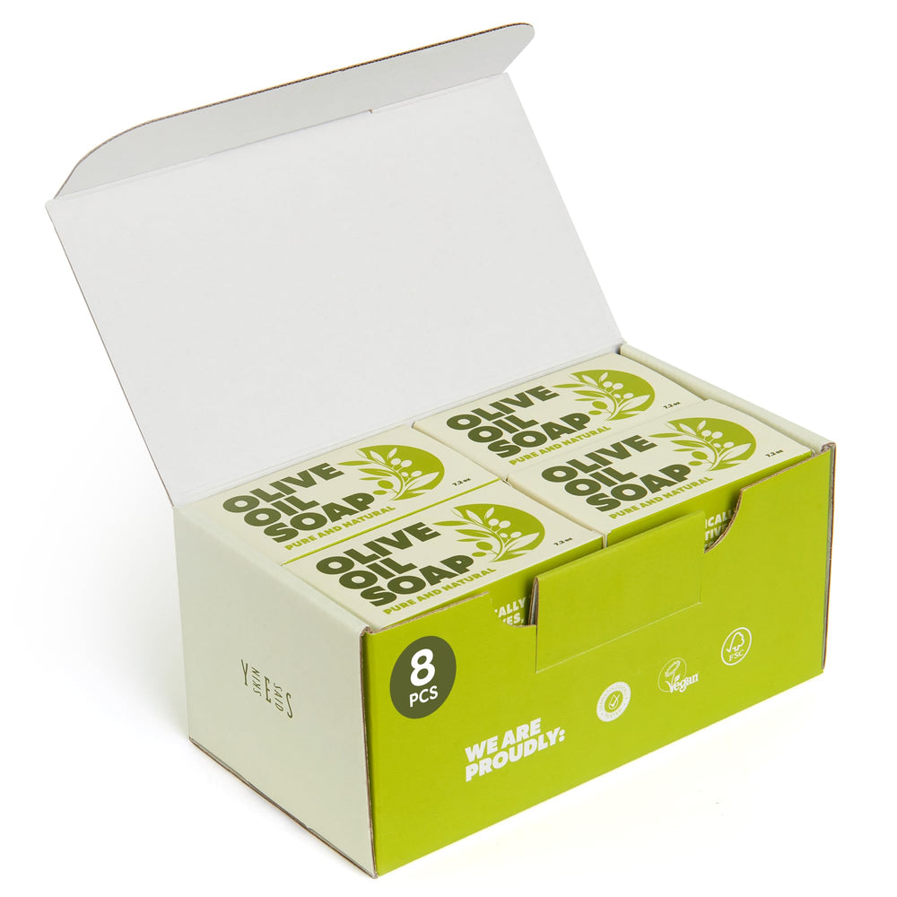 Skin Said Yes olive oil soap bars eight-pack gift set, moisturizing and gentle.