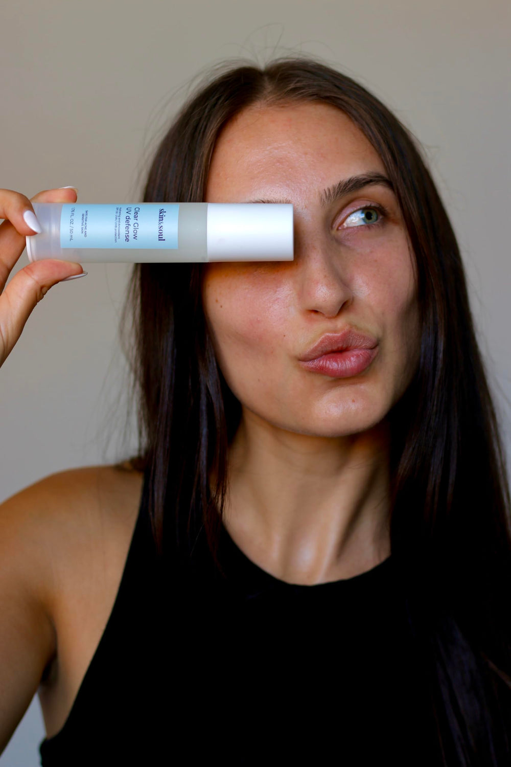 Skin & Soul Clear Glow SPF 50 makeup base ready for under-eye and foundation
