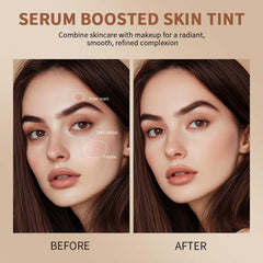 Skin Tint & Contour Stick blemish-blur action demonstrates softened imperfections.