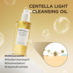 SKIN1004 Centella Light Cleansing Oil texture shown as lightweight for daily cleansing.