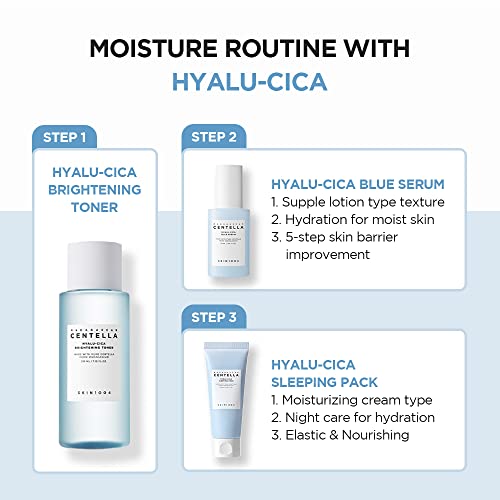 SKIN1004 Hyalu-CICA toner hand swatch shows a hydrated, radiant finish.