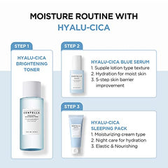 SKIN1004 Hyalu-CICA toner hand swatch shows a hydrated, radiant finish.