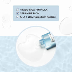 SKIN1004 Hyalu-CICA toner label close-up highlights centella and niacinamide ingredients.