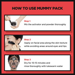 SKIN1004 Mummy Pack usage layout shows simple at-home facial routine.