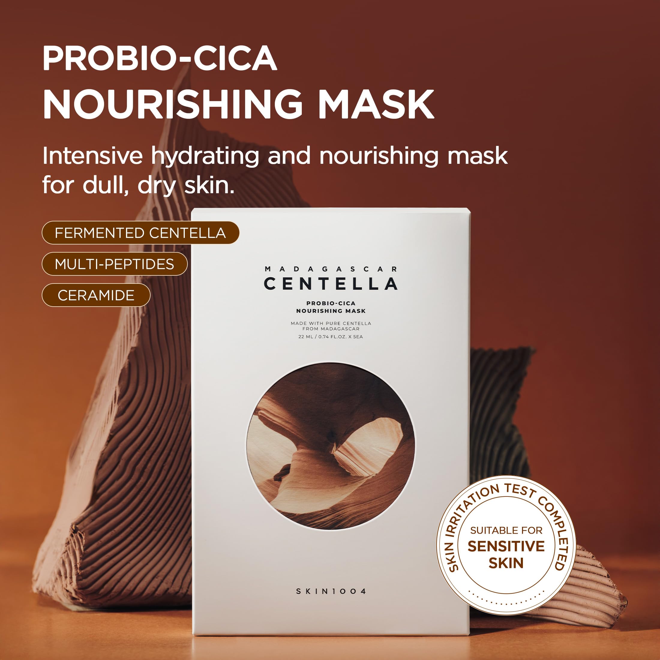 Close-up of SKIN1004 Probio-Cica Nourishing Mask sheet texture