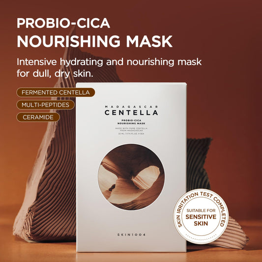 Close-up of SKIN1004 Probio-Cica Nourishing Mask sheet texture