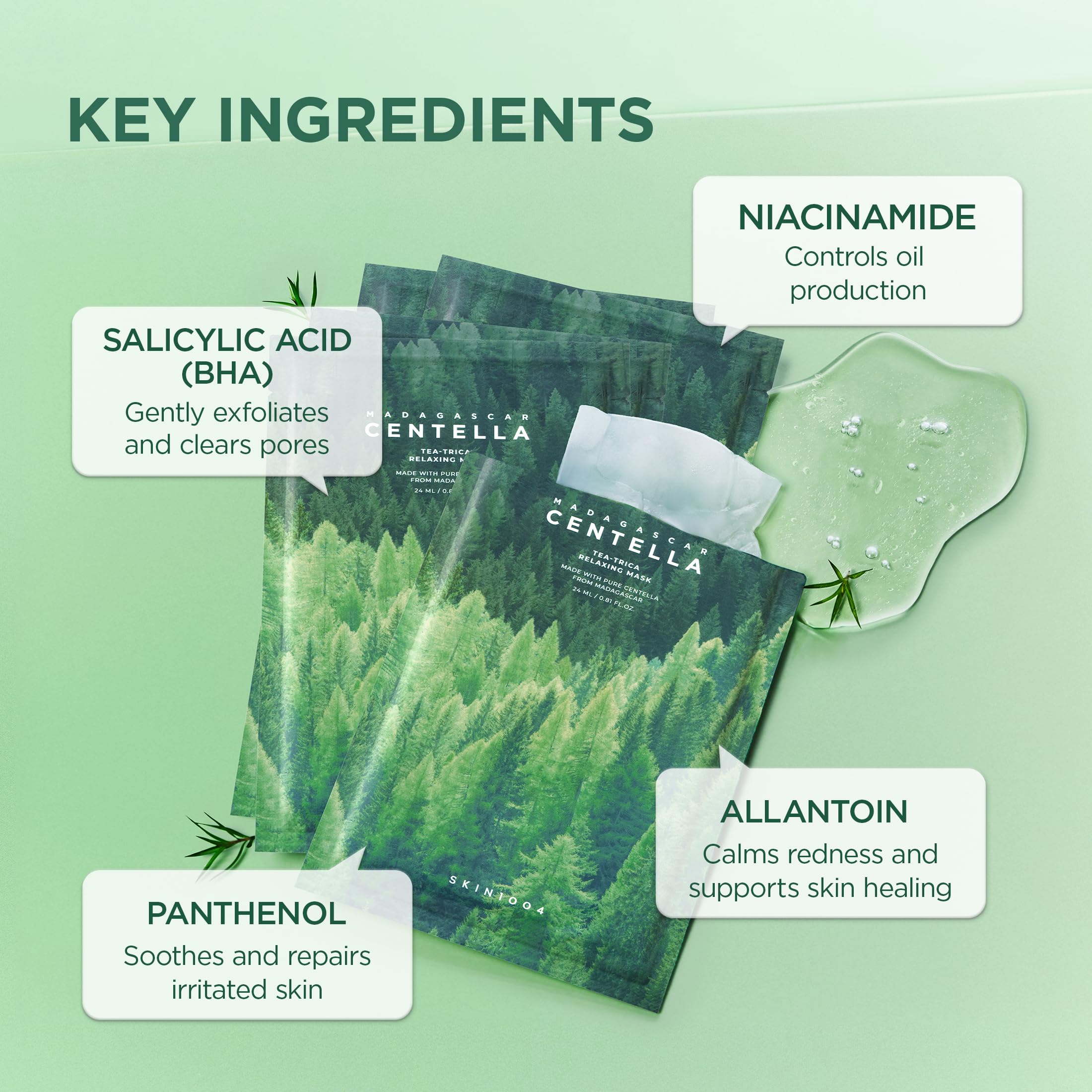 SKIN1004 Tea-Trica Relaxing Mask sheet-mask delivers quick, focused pore care