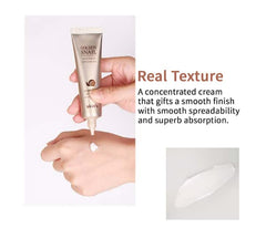 Macro view emphasizing 56% snail extract in SKIN79 eye cream.