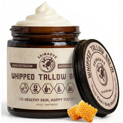 SKINARVE beef tallow unscented 4oz jar hydrates dry skin gently.