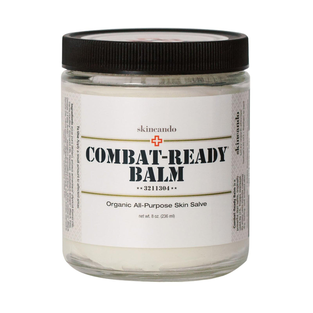 Skincando Combat Ready Skin Balm 8oz jar nourishes dry skin for face, hands, and body