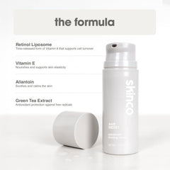 SkinCo Age Reset serum beside botanical imagery signaling antioxidant protection.