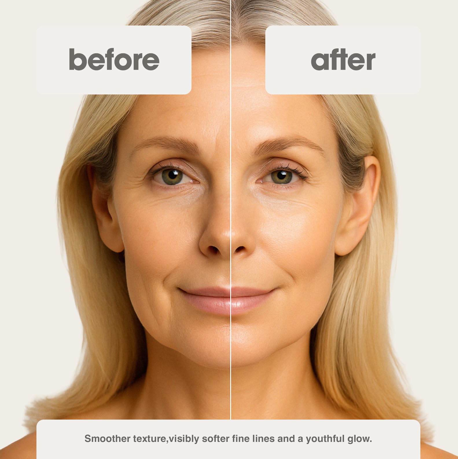 SkinCo Age Reset serum glow on skin after nightly use.