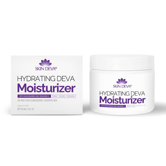SKIN DEVA hydrating moisturizer bottle back label showing ingredients