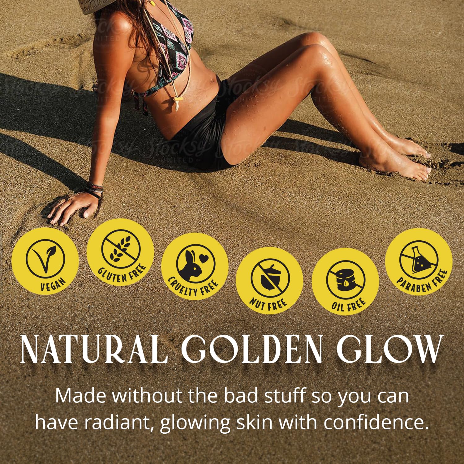 Skinerals mousse applied to leg demonstrates gradual, long-lasting color