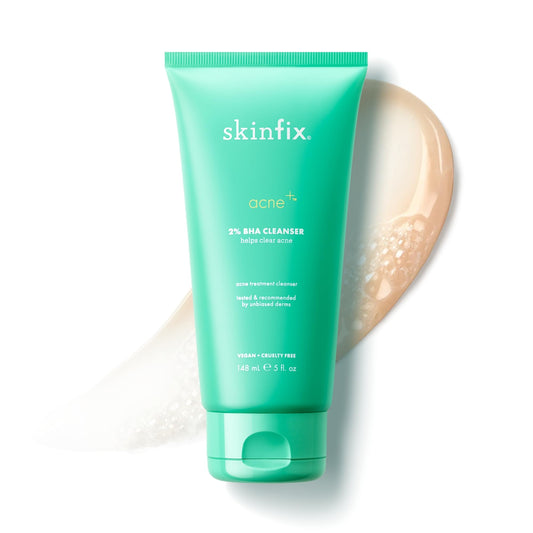 Skinfix 2% BHA Cleanser bottle for daily acne control.