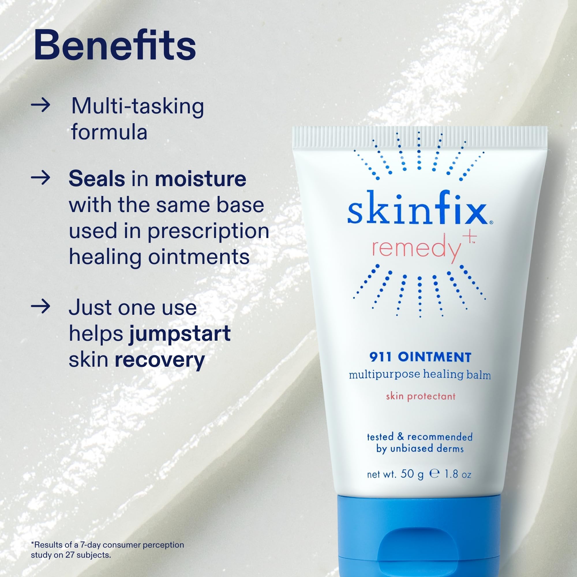 Skinfix 911 Ointment on the face and under eyes provides overnight hydration