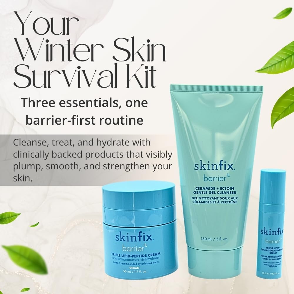 Skinfix Barrier Bundle serum dropper visibly plumps and smooths with niacinamide.