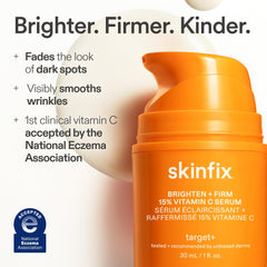 Skinfix Brighten + Firm serum dropper close-up for precise application