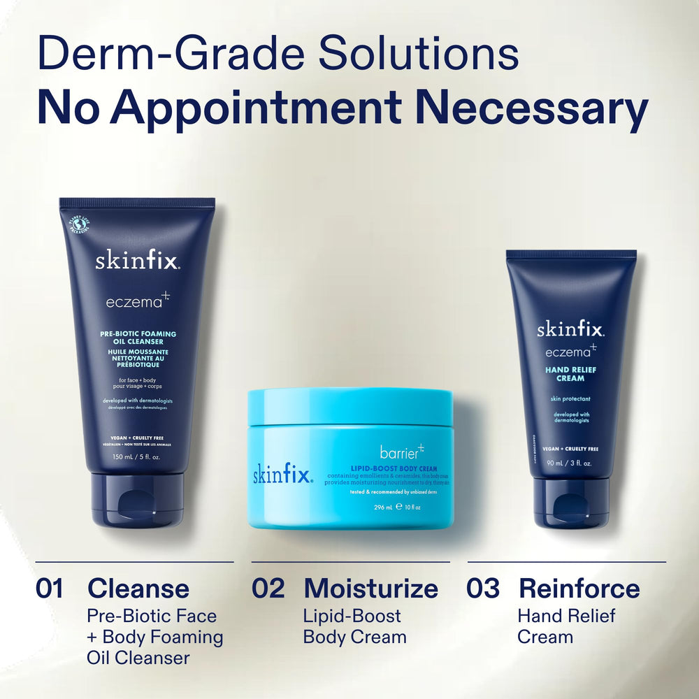 Skinfix fragrance-free application scene showing gentle use on skin.