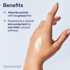 Skinfix Hand Relief Cream being applied on hand for fast absorbing hydration