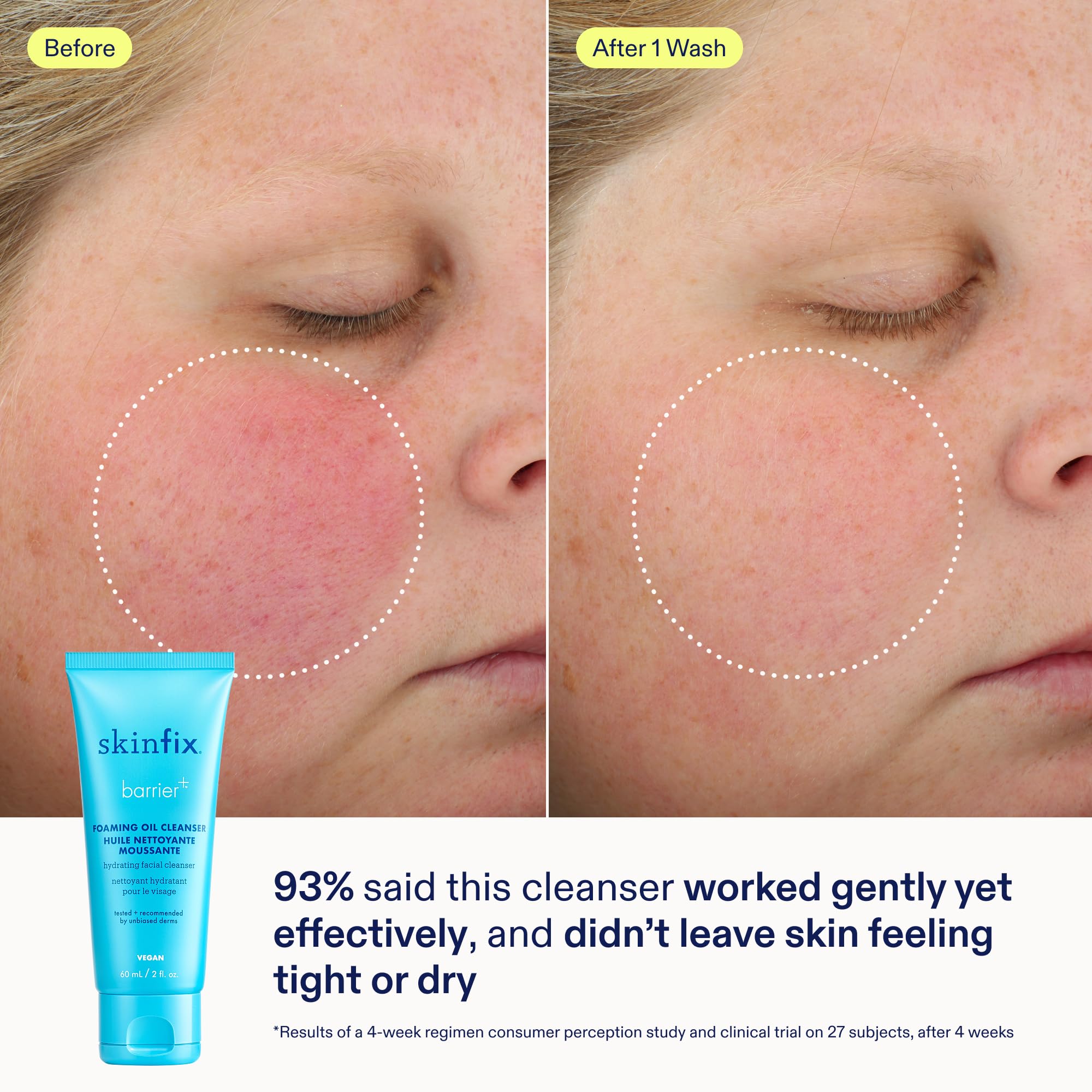 Skinfix Moisture-boosting hydration swatch on skin