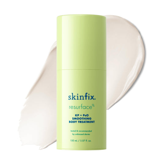 Skinfix KP + PsO Smoothing Body Treatment bottle ready for daily use and hydration