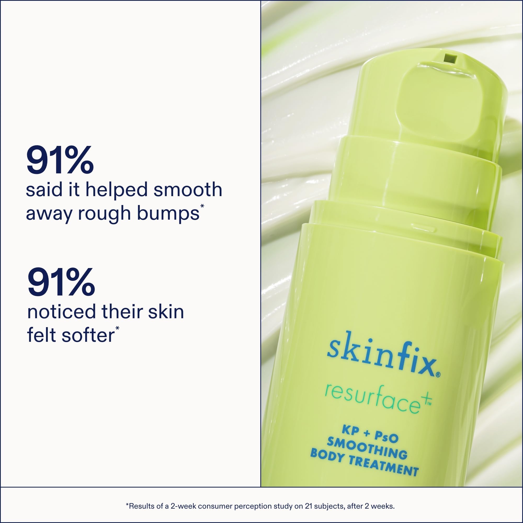 Pump dispenser of Skinfix KP + PsO Smoothing Body Treatment shown up close