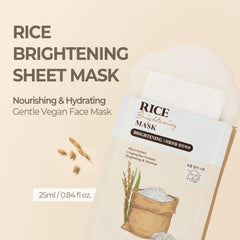 SKINFOOD 1957 Rice Daily Sheet Mask essence splash highlights hydration for dry skin