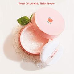 Setting powder with applicator brush for quick makeup setting on the go