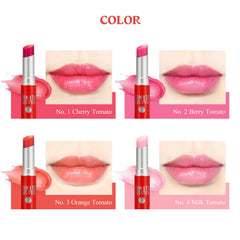 SKINFOOD Tomato Jelly Tint Berry on lips demonstrates easy application