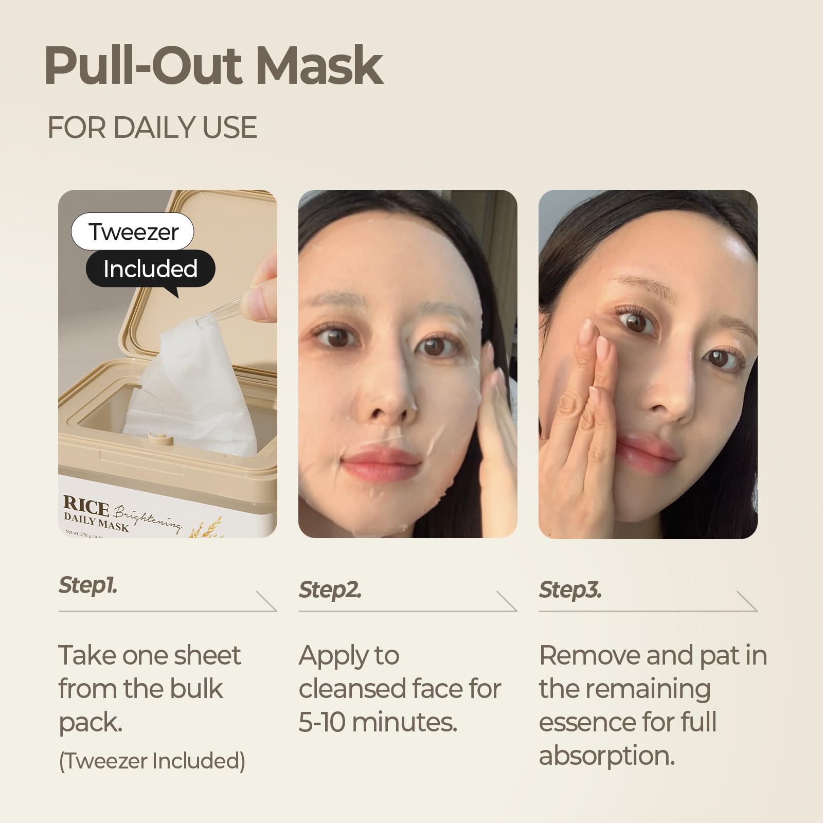 Icheon rice grains represent premium ingredients in the mask.