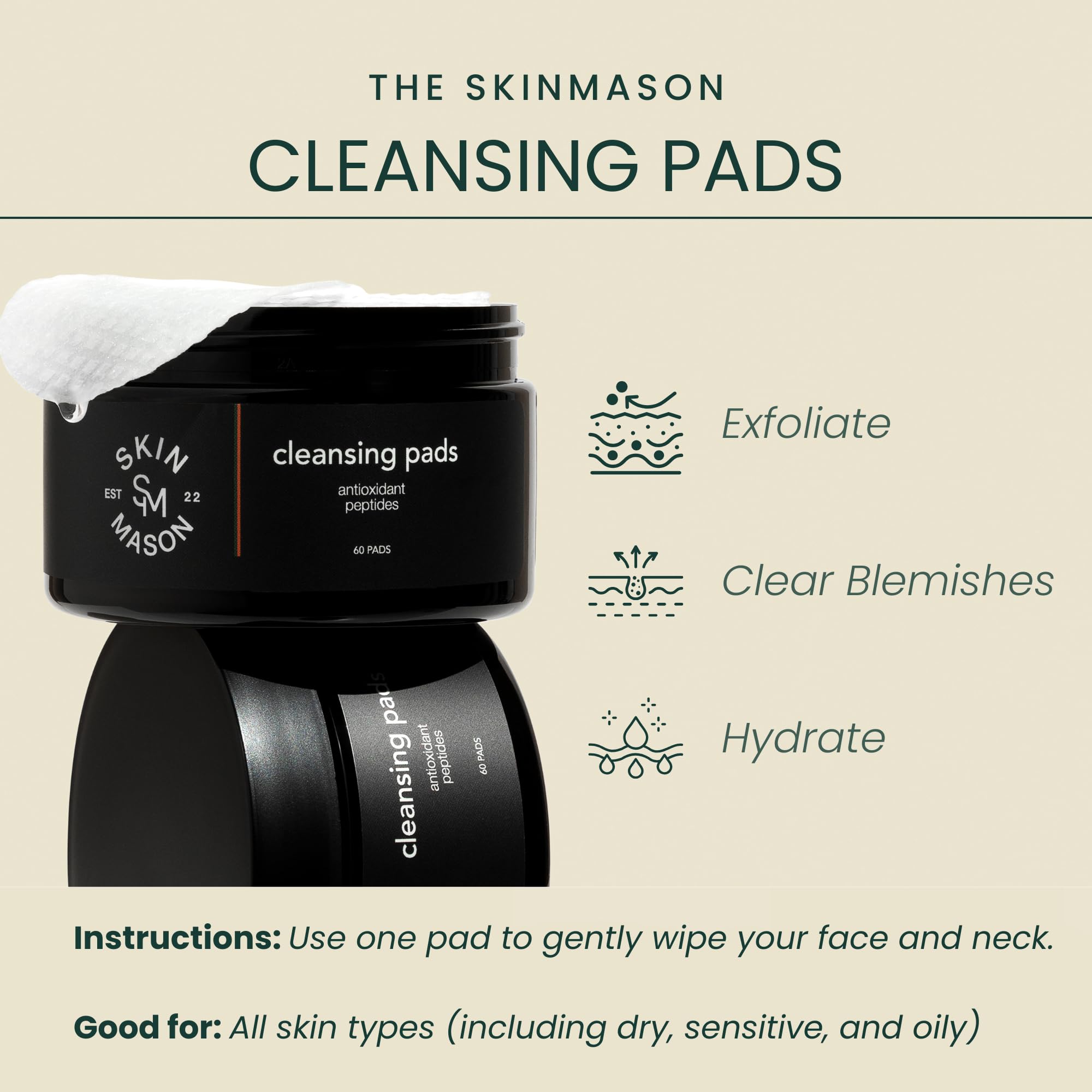 Hydration-focused pad featuring emollients to leave skin feeling moisturized