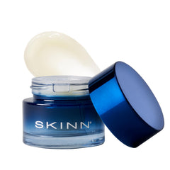 SKINN Age Reset Eye Balm jar close-up for overnight hydration