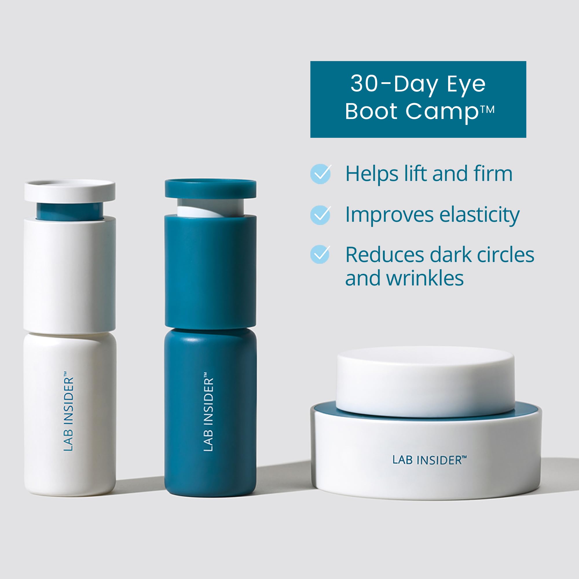 Application of SKINN Caffeine Eye Cream near the eye area to reduce puffiness.