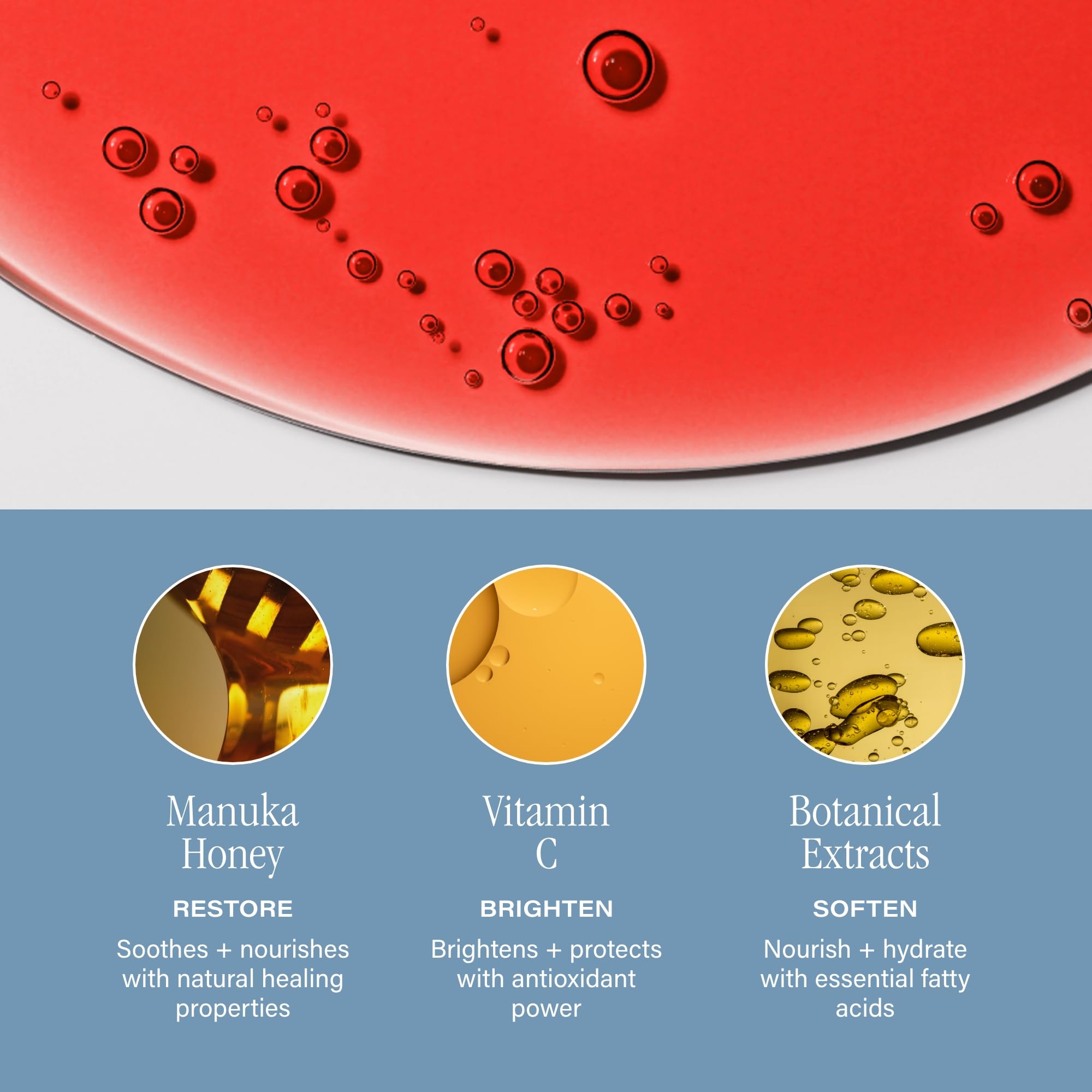 SKINN Luminous Crimson Lip Oil with Manuka honey nourishes moisture all day