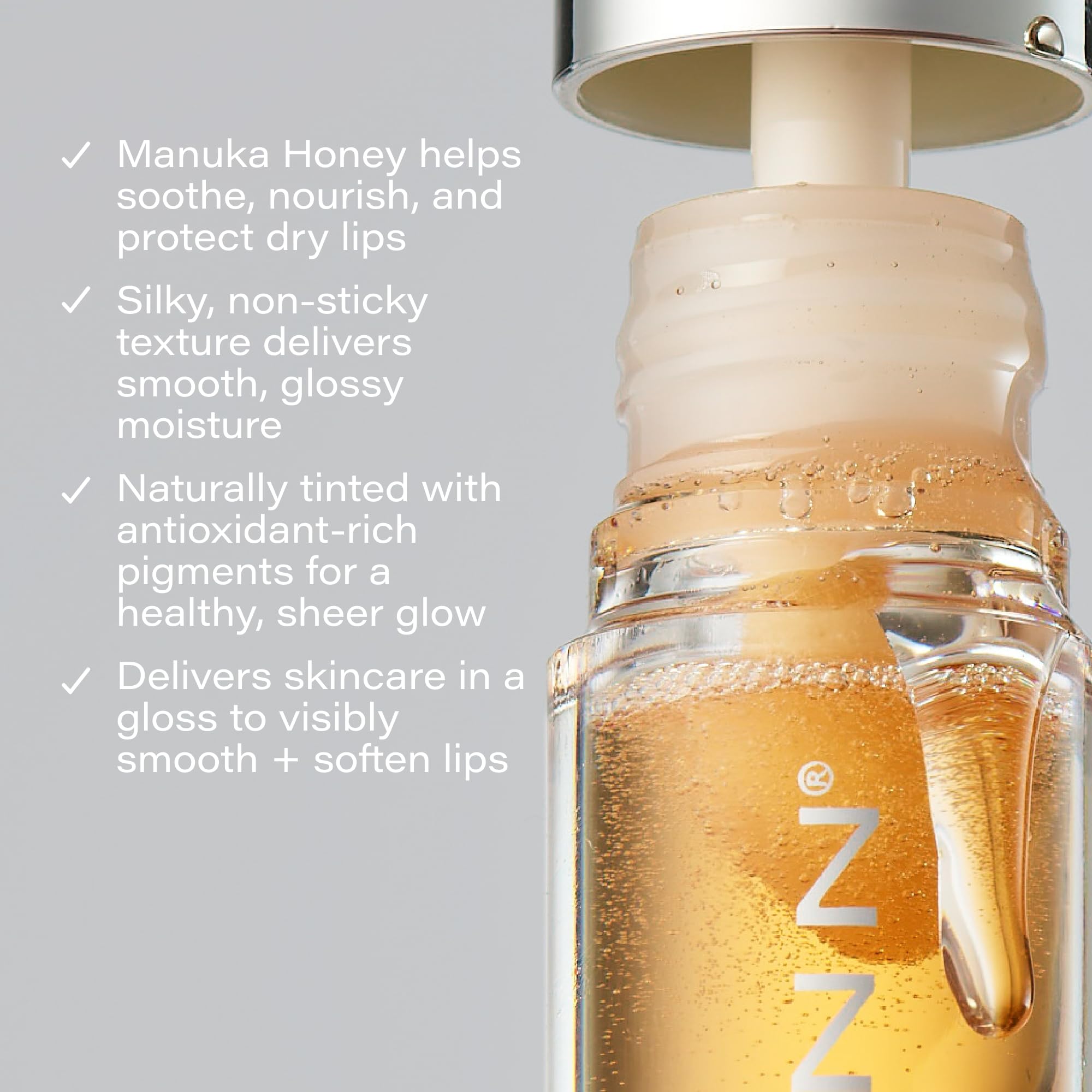 Silky glide application of SKINN lip oil for smooth lips
