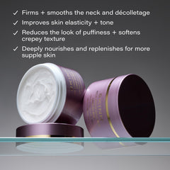 Neck-area application demonstrates smoothing and even coverage.
