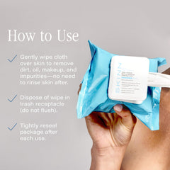 SKINN wipes infused with rose oil provide soothing hydration.
